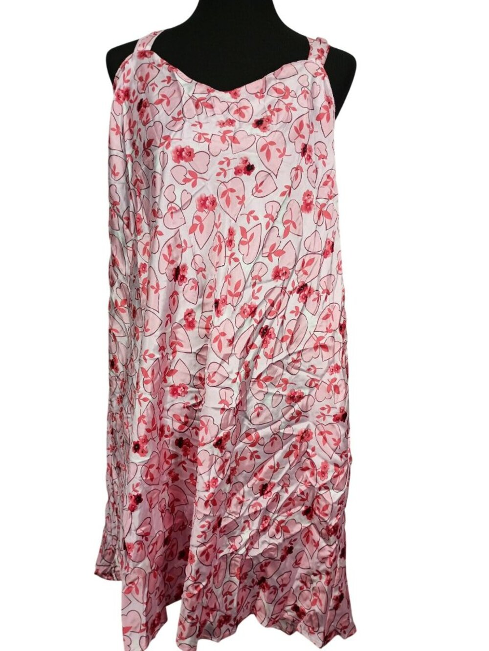 Plus Size Serenada Pink Floral Sleeveless Dress 3X 26/28 Lightweight Casual Summ